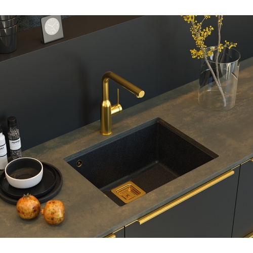 bateria kuchenna z wyciąganą wylewką Angelina złota